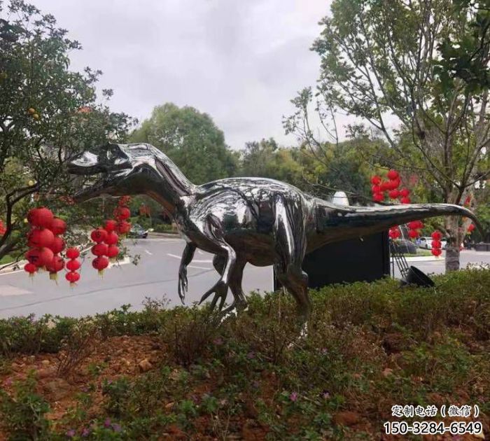 恐龙雕塑工厂标准，亮面艺术，景观镜面恐龙雕塑供应