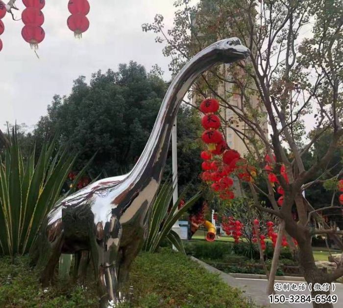 恐龙雕塑通用，花园小品，广场镜面恐龙雕塑厂家