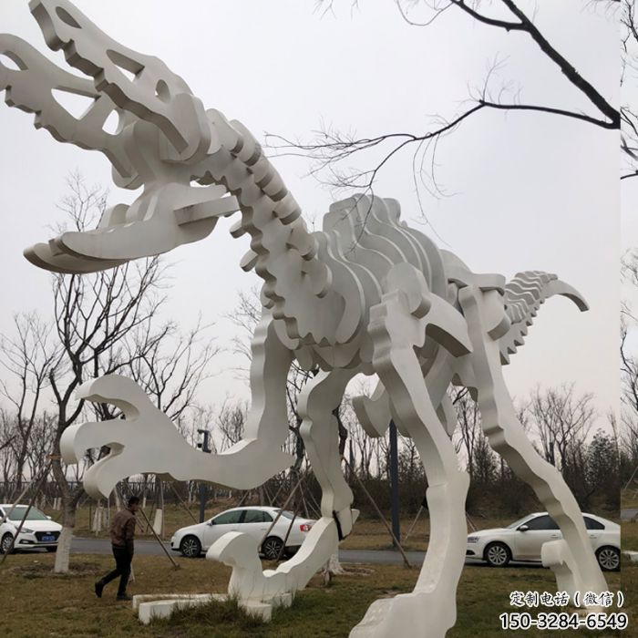 镂空恐龙雕塑展品,金属制作,恐龙骨架雕塑精品 镂空恐龙雕塑展品,金属制作,恐龙骨架雕塑精品