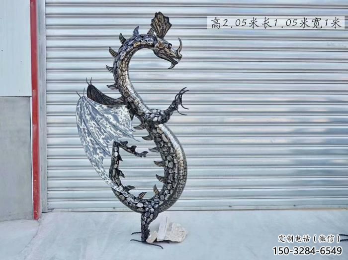 城市恐龙雕塑标准，金属制作，景观铁艺恐龙雕塑优价