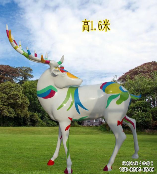 广场小鹿雕塑,彩绘工艺,彩绘动物雕塑 广场小鹿雕塑,彩绘工艺,彩绘动物雕塑