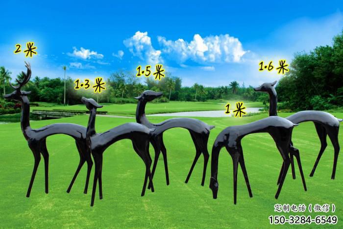 抽象小鹿雕塑专供，美陈雕塑，仿铜小鹿雕塑预定