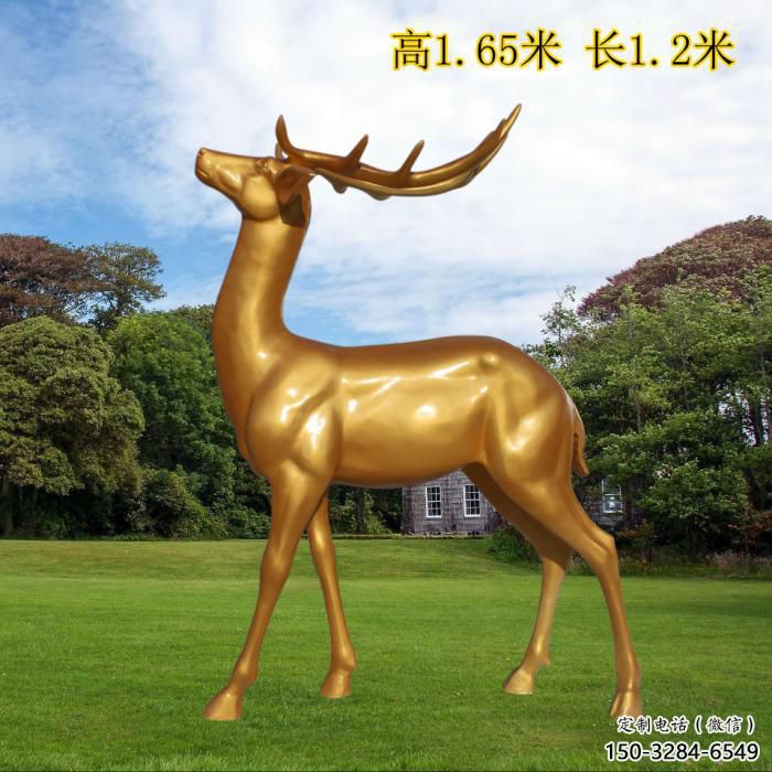 广场小鹿雕塑供给，户外雕塑，景观仿铜小鹿雕塑选用