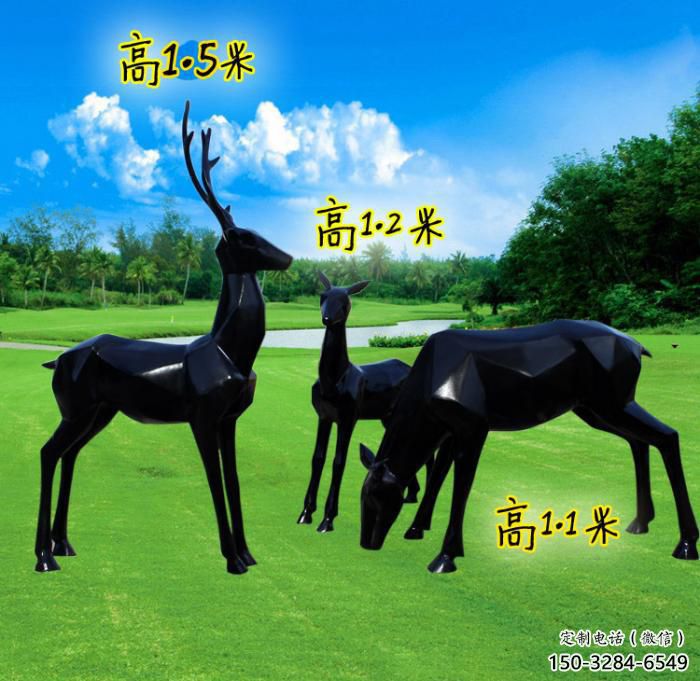 中式小鹿雕塑定价，街头雕塑，仿铜小鹿雕塑制作