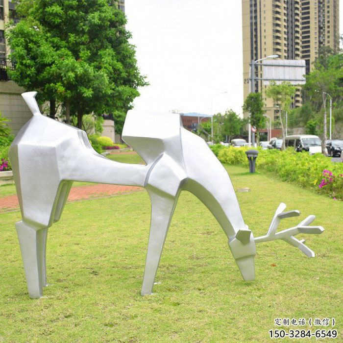 小鹿雕塑精选，露天雕塑，抽象小鹿雕塑制作展品