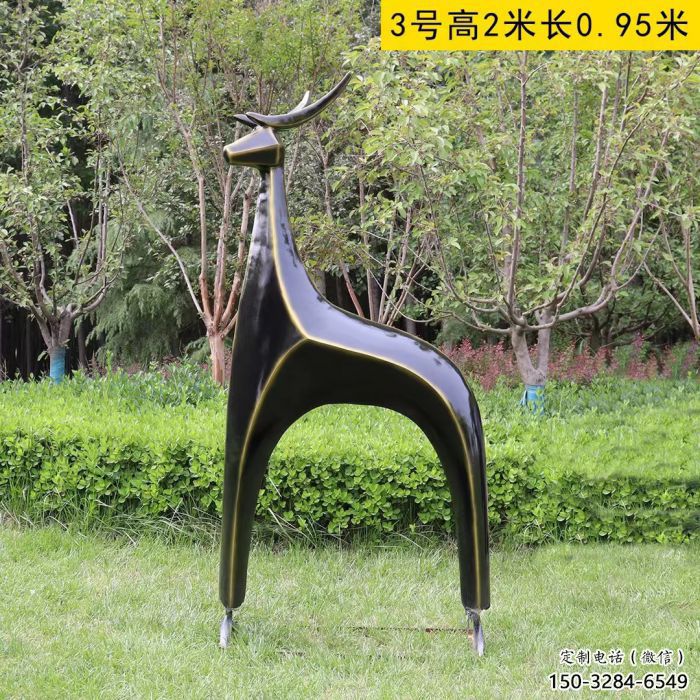 小鹿方案供应，圆雕体系，抽象小鹿雕塑制作