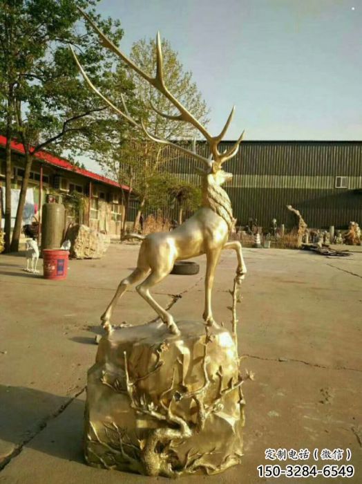 梅花鹿铜雕塑摆件，地标摆件，梅花鹿铜雕塑生产商