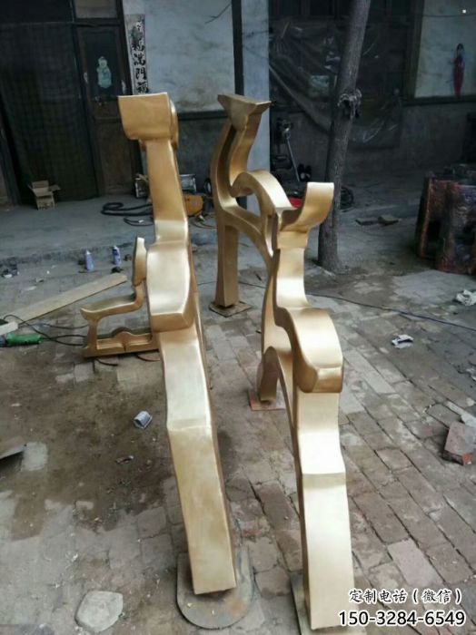 小鹿雕塑订做，室外软装，抽象铜鹿雕塑供应