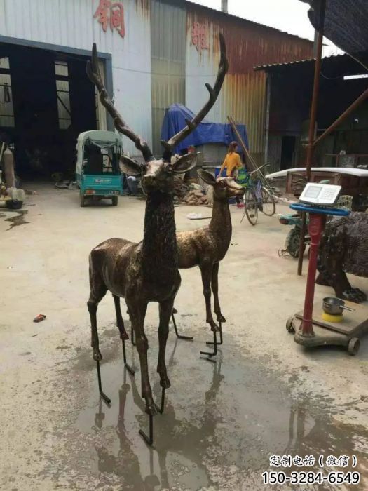 铜鹿雕塑,铸铜动物雕塑 铜鹿雕塑,铸铜动物雕塑