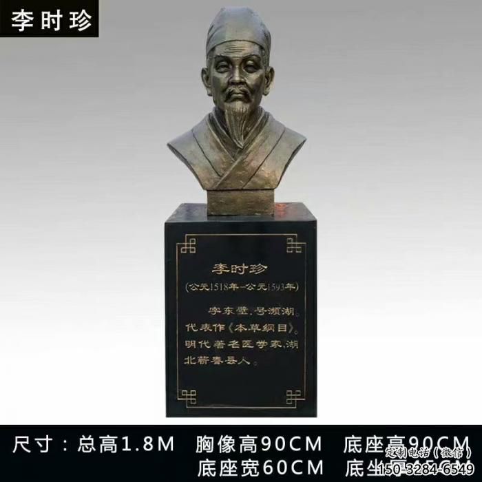 李时珍人头像雕塑