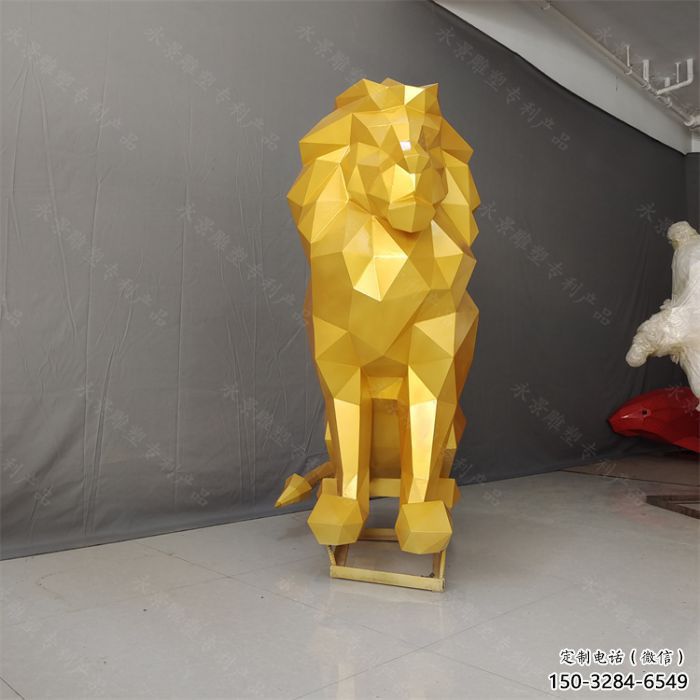 切面狮子雕塑承接，锻造工艺，不锈钢狮子雕塑订做