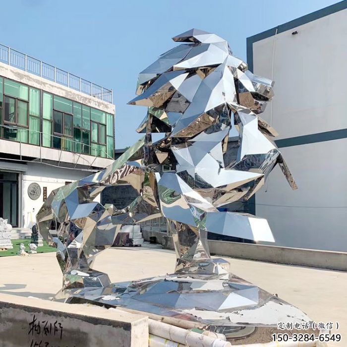 狮子雕塑服务商，景观雕塑，不锈钢狮子雕塑选定