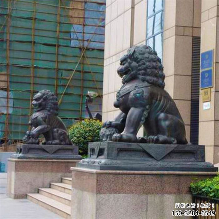 大门口狮子雕塑提供，美陈雕塑，铸铜蹲狮雕塑承接