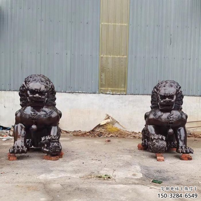 黄铜狮子雕塑制造商，城市雕塑，大型蹲狮雕塑制作