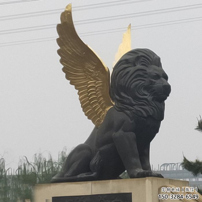 金属狮子雕塑通用，城市雕塑，大型飞狮雕塑指用