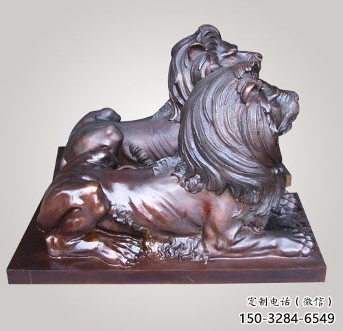 红铜狮子方案精品，景观雕塑，房地产趴狮雕塑生产商