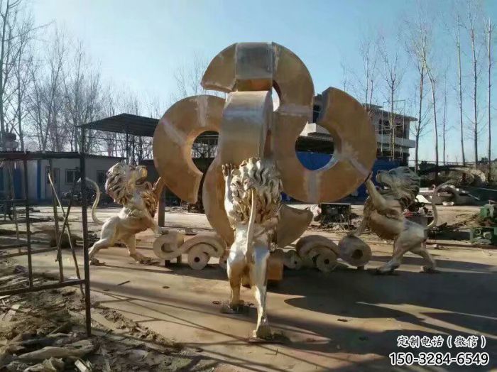 黄铜狮子雕塑承接，景观雕塑，走狮雕塑供应
