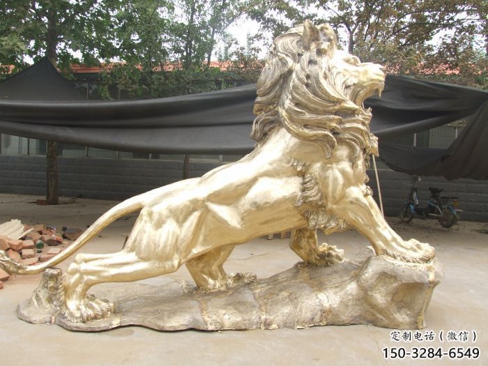 狮子雕塑通用，街头雕塑，黄铜走狮雕塑标准