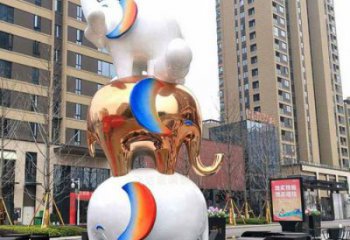 大象雕塑定价，街头雕塑，烤漆卡通大象雕塑定价