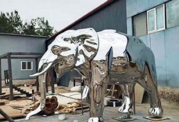大型大象雕塑制作，动物小品，镜面大象雕塑提供