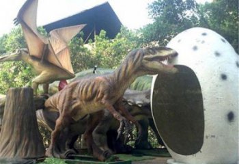大型恐龙雕塑制作，花园小品，玻璃钢恐龙雕塑提供