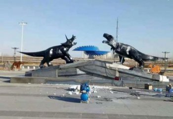 仿真恐龙雕塑精选，美陈雕塑，锻钢几何恐龙雕塑通用