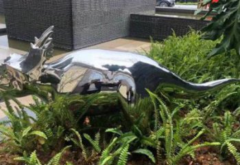 艺术恐龙雕塑观赏型，街景小品，镜面恐龙雕塑主题常用