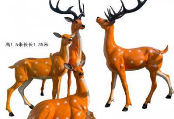 梅花鹿雕塑通用，街头雕塑，玻璃钢梅花鹿雕塑标准