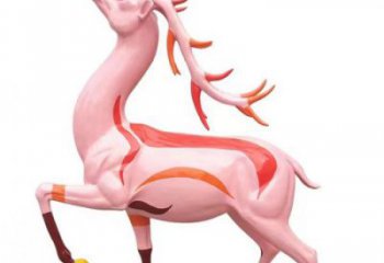 门口梅花鹿雕塑点击，地标摆件，玻璃钢梅花鹿雕塑承接