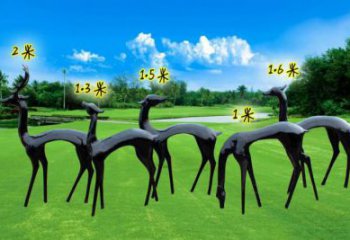 抽象小鹿雕塑专供，美陈雕塑，仿铜小鹿雕塑预定