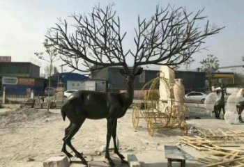 麋鹿雕塑通用，户外雕塑，仿铜麋鹿雕塑供应