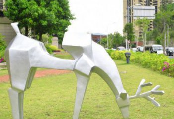 小鹿雕塑精选，露天雕塑，抽象小鹿雕塑制作展品