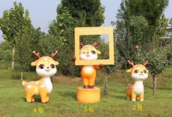 地产小鹿雕塑预定，露天雕塑，广场卡通小鹿雕塑制作
