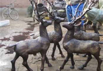 铜小鹿雕塑展品，花园小品，小鹿铜雕塑优选