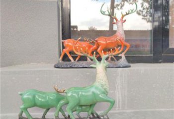 铜小鹿雕塑优选，陆地摆件，景观小鹿铜雕塑制作