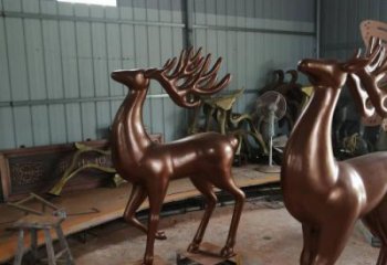 室内驯鹿雕塑，拉丝海洋雕塑，抽象效果
