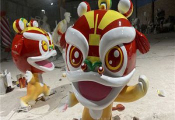 玻璃钢卡通狮子雕塑制作，动漫艺术效果
