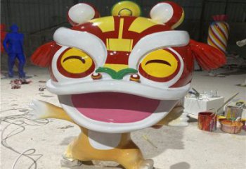 儿童乐园狮子雕塑，动漫景观雕塑，卡通玻璃钢景观雕塑