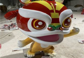 影视剧卡通狮子雕塑，创意艺术体系，动物美陈类型