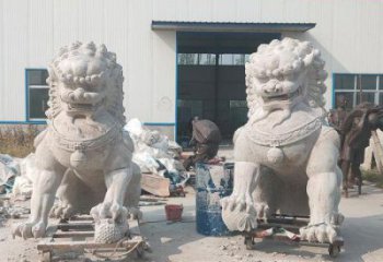 狮子雕塑供给，中式工艺，蹲狮雕塑精品磨具