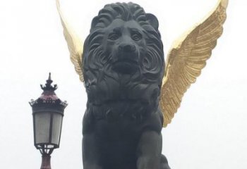 大型狮子雕塑制造商，户外摆件，软装飞狮雕塑定制