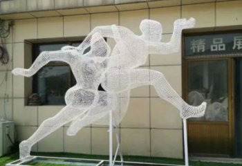 池州镂空体育雕塑供求，白钢构件，铁艺人物雕塑观赏型
