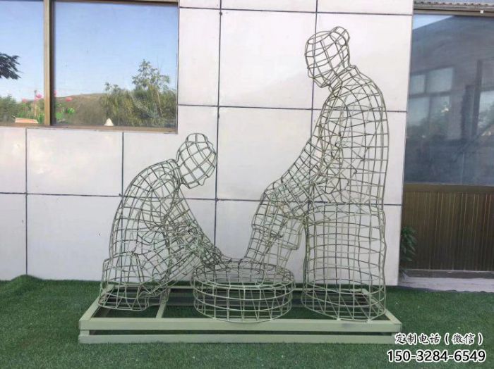安顺镂空洗脚雕塑制作,园林装饰,铁艺孝道人物雕塑 安顺镂空洗脚雕塑制作,园林装饰,铁艺孝道人物雕塑
