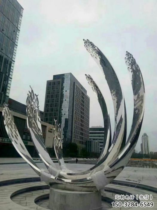 巴彦淖尔地面喷泉雕塑小品，圆环结构概念，旱地水景喷泉体系