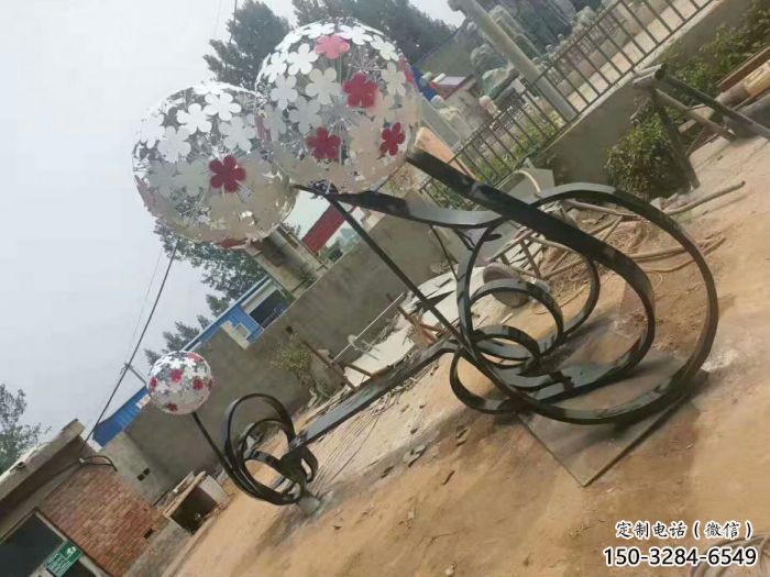 贺兰大型蒲公英坐凳雕塑，现代元素设计，不锈钢坐凳雕塑
