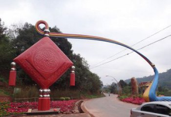 和平街道中国结雕塑