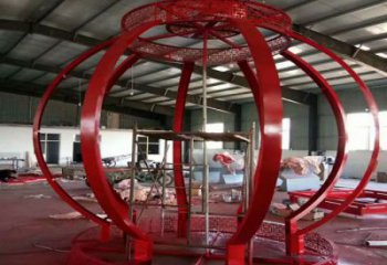 本溪景观灯笼雕塑优选，陆地摆件，园林不锈钢灯笼雕塑供应