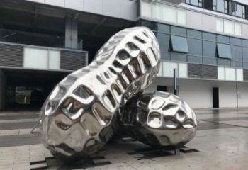 西吉花生雕塑制造，白钢构件，不锈钢花生雕塑提供