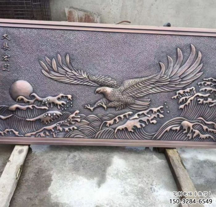 攀枝花老鹰浮雕订做，景区雕塑，锻铜动物浮雕定价
