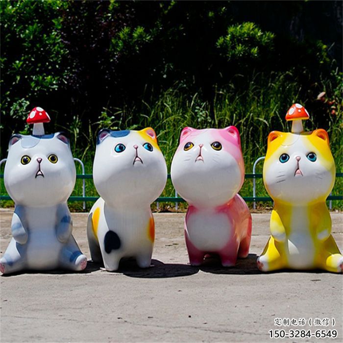 乌鲁木齐房地产猫咪雕塑，仿古动漫雕塑，公园动物制造